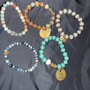 Elegant Gold and Multicolor Beaded Bracelet Set